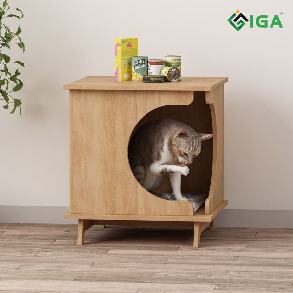 Nhà Cho Pet Màu Khung Gỗ Sáng Sang Trọng P03 - IGA - GP204 - Hết hàng