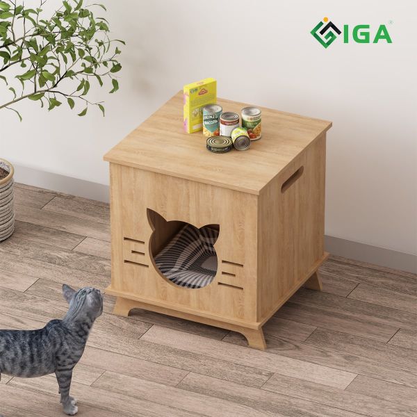 Nhà Cho Thú Cưng Họa Tiết Hình Mèo Dễ Thương, Tiện Di Chuyển P02 - IGA - GP203