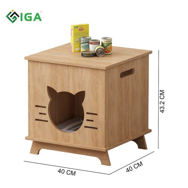 Nhà Cho Thú Cưng Họa Tiết Hình Mèo Dễ Thương, Tiện Di Chuyển P02 - IGA - GP203