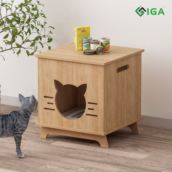 Nhà Cho Thú Cưng Họa Tiết Hình Mèo Dễ Thương, Tiện Di Chuyển P02 - IGA - GP203