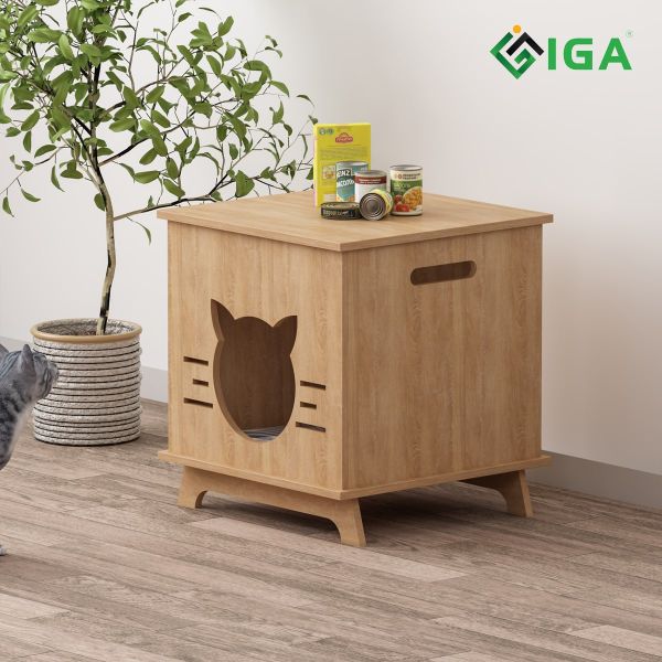 Nhà Cho Thú Cưng Họa Tiết Hình Mèo Dễ Thương, Tiện Di Chuyển P02 - IGA - GP203