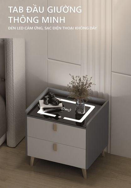 Tab Đầu Giường Tích Hợp Sạc Điện Thoại Thông Minh - Nội Thất IGA - GP268