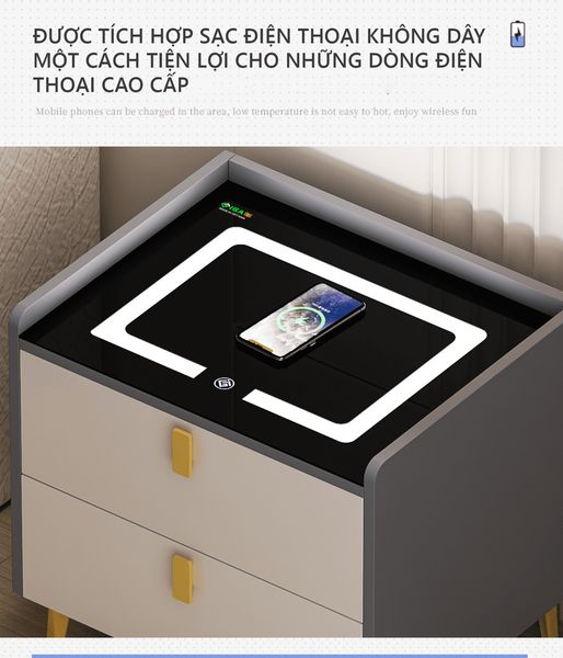 Tab Đầu Giường Tích Hợp Sạc Điện Thoại Thông Minh - Nội Thất IGA - GP268