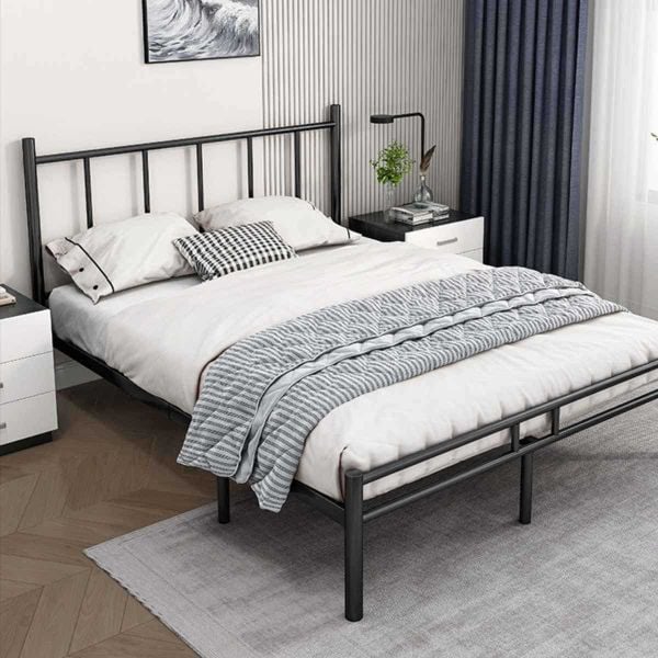 Giường sắt khung đen 1m6x2m - GM158
