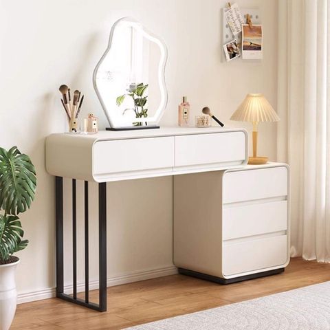 Bàn trang điểm TC chân sắt đen gỗ trắng - GM154