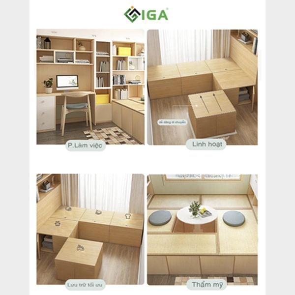 Tủ Đựng Đồ, Quần Áo Khối Lập Phương Tối Giản TATAMI - Nội Thất IGA - GP182 / GP183