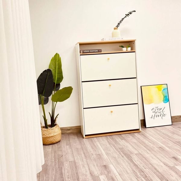 Tủ Giày Thông Minh 3 Tầng Multi 3F, Màu Trắng Ánh Tím Sang Trọng -  Nội Thất IGA - GP112