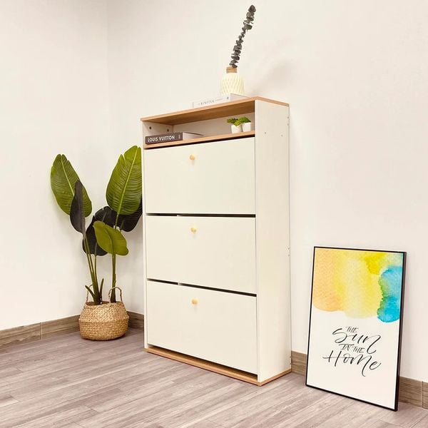 Tủ Giày Thông Minh 3 Tầng Multi 3F, Màu Trắng Ánh Tím Sang Trọng -  Nội Thất IGA - GP112