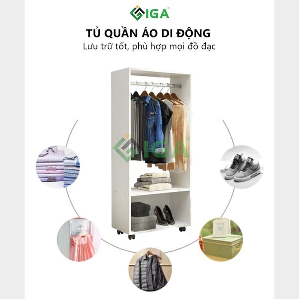 Tủ Quần Áo Di Động Trắng - GP200.01