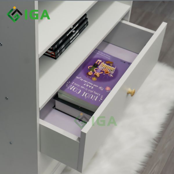 [Giảm giá 60%] Tủ Sách Nhỏ Gọn, Tiện Dụng Dành Cho Bé T WHITE - Nội Thất IGA - GP145