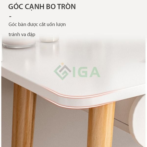 Bàn trang điểm gương LED cảm ứng, có hộc tủ, có ngăn nhỏ tiện lợi - Nội Thất IGA - GP201