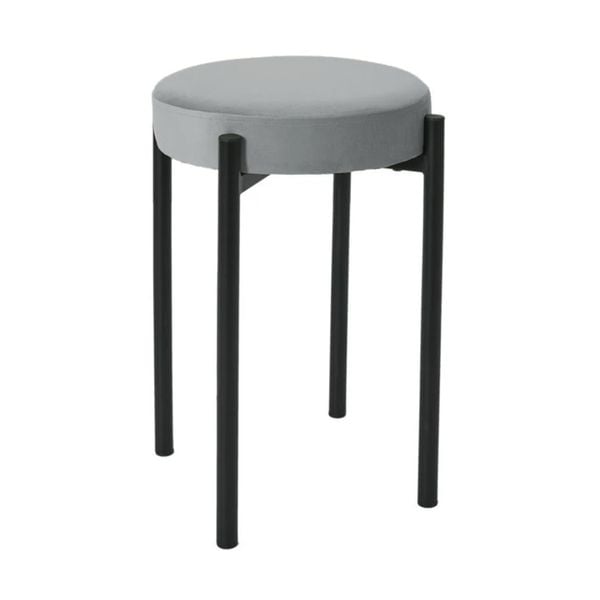 Ghế Tròn Xám Có Đệm Nhung Ngồi Thoải Mái - Nội Thất IGA - GM78