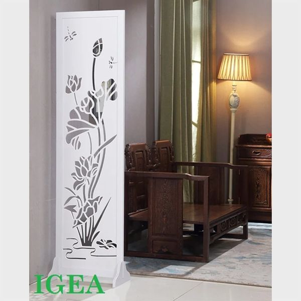 Vách Ngăn Bình Phong Họa Tiết Hoa Sen Bắt Mắt - Nội Thất IGA - IG489
