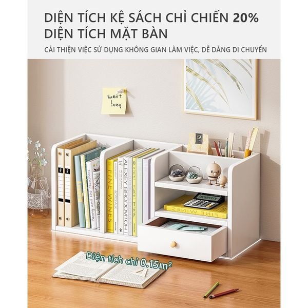 Kệ Sách Để Bàn Có Ngăn Tủ IGA - GP176