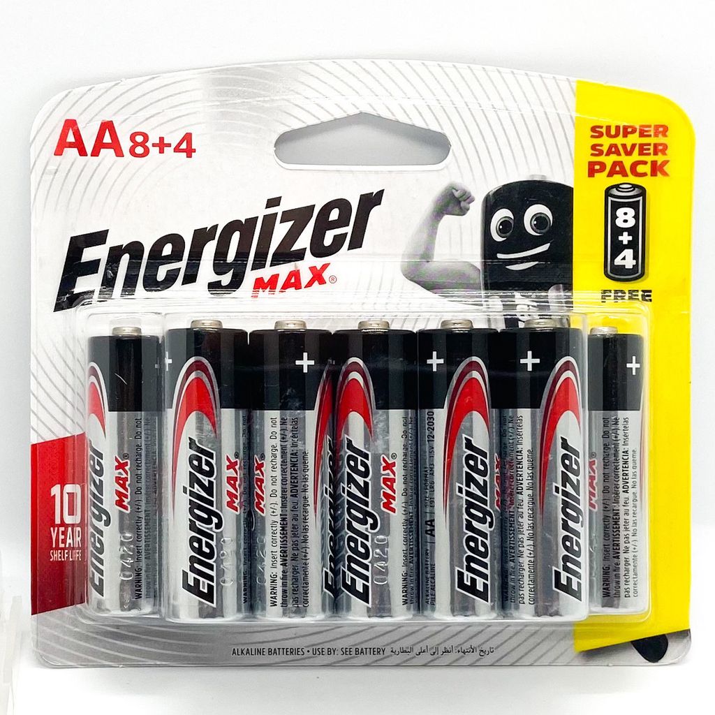 Pin Energizer Max AA E91BP8+4 vỉ 12 viên Pinenergizer dksh