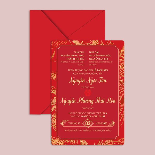  Thiệp cưới Hảo Hợp - Thiệp cưới truyền thống - Thiết kế thiệp cưới in sẵn The Couple 