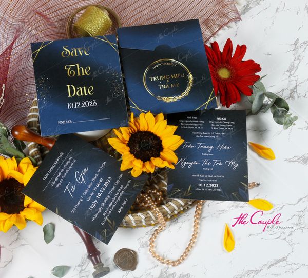  MXB01 Thiệp Cưới Tông Màu Xanh Dương Hiện Đại - Thiệp Cưới Basic - Thiệp Cưới Hiện Đại 