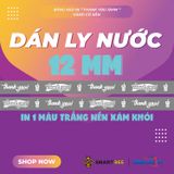  Băng Keo In Thank You [12MMx72M] Nền Xám Khói & Chữ Trắng Sữa 12TYxNMCT 