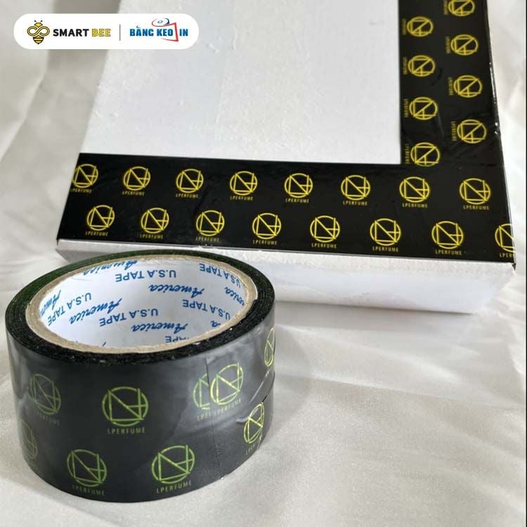  BĂNG KEO IN MÀU HỒNG & ĐEN [48MM x 72M] - CẶP MÀU THU HÚT KHÁCH HÀNG NGÀNH NƯỚC HOA 