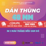  Băng Keo In Mẫu in sẵn Quay VIDEO Trước Khi Mở Hàng 48MMx72M Cam Đỏ & Trắng Sữa 