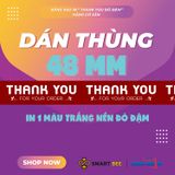  Băng Keo In Thank You [48MMx72M] Màu nền Đỏ Đậm & Chữ Trắng Sữa , Dán Thùng 48TYxNMCT 