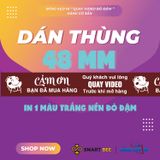  Băng keo in Mẫu in sẵn Quay VIDEO Trước Khi Mở Hàng 48MMx72 - Đỏ Đậm - Trắng Sữa 