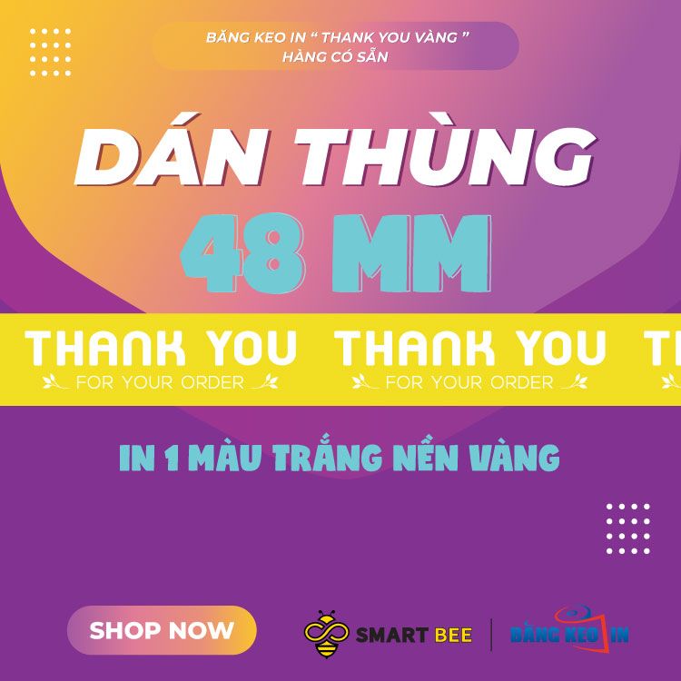  Băng Keo In 'Thank You' [48mmx72m] - Vàng-Trắng Sữa: Sự Kết Hợp Tuyệt Vời Cho Ngành Mỹ Phẩm 