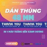  Băng Keo In Thank You 48MM Nền Xanh Dương Chữ Trắng 