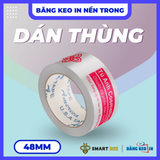  Băng Keo In Theo Yêu Cầu 48MM x 72M Nền Trong Màu In Đỏ 