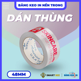  Băng Keo In Theo Yêu Cầu 48MM x 72M Nền Trong Màu In Đỏ 