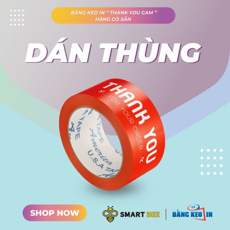  Băng keo in Thank You [48MMx72M] Cam-Trắng Sữa: Sự Lựa Chọn Sáng Suốt Cho Dán Thùng Mỹ Phẩm