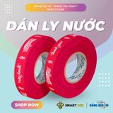  Băng keo in Thank You [12MMx72M] Nền Đỏ Hồng & Chữ Trắng Sữa 