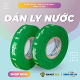  Băng keo in Thank You 12MM Nền Xanh Lá Chữ Trắng 