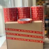  Băng Keo In Chúc Mừng Năm Mới 15MM x 72M - Nền Đỏ - Chữ Vàng 