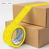  Băng Keo In Mỹ Phẩm Cao Cấp [48MMx72M] Nền Vàng & Chữ Trắng Sữa MPCCxNMCT 