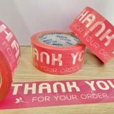  Băng keo in Thank You [48MMx72M] Màu nền Đỏ Nhạt & Chữ Trắng Sữa, Dán Thùng 48TYxNMCT 