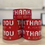  Băng Keo In Thank You [48MMx72M] Màu nền Đỏ Đậm & Chữ Trắng Sữa , Dán Thùng 48TYxNMCT 