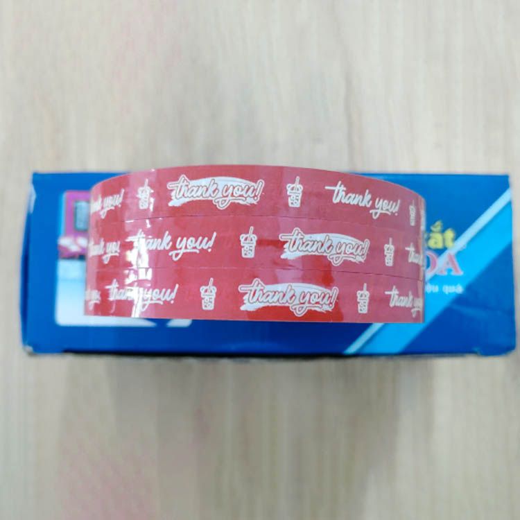  Băng keo in Thank You [12MMx72M] Nền Đỏ Tím & Chữ Trắng Sữa 12TYxNMCT 