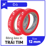  BĂNG KEO IN SẴN MẪU THANK YOU TIM 12MM | 6 MÀU 