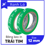  BĂNG KEO IN SẴN MẪU THANK YOU TIM 12MM | 6 MÀU 
