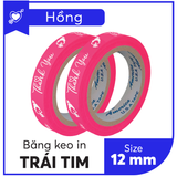  BĂNG KEO IN SẴN MẪU THANK YOU TIM 12MM | 6 MÀU 