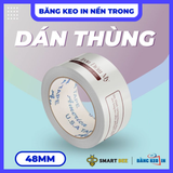  Băng Keo In Theo Yêu Cầu  48MM x 72M Nền Trong Màu In Nâu 