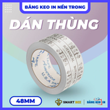  Băng Keo In Theo Yêu Cầu  48MM x 72M Nền Trong Màu In Nâu 
