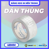  Băng Keo In Theo Yêu Cầu 48MM x 72M Nền Trong Màu In Trắng 