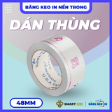  Băng Keo In Theo Yêu Cầu 48MM x 72M Nền Trong Màu In Hồng 