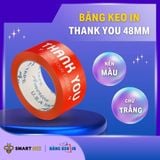 BĂNG KEO IN THANK YOU 48MM NỀN MÀU CHỮ TRẮNG SỮA 