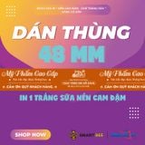  Băng Keo In Mỹ Phẩm Cao Cấp [48MMx72M] Nền Cam Đậm & Chữ Trắng Sữa MPCCxNMCT 