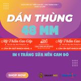  Băng Keo In Mỹ Phẩm Cao Cấp [48MMx72M] Nền Cam Đỏ & Chữ Trắng Sữa MPCCxNMCT 