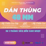  Băng Keo In Mỹ Phẩm Cao Cấp [48MMx72M] Nền Cam Nhạt & Chữ Trắng Sữa MPCCxNMCT 