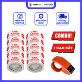  COMBO 2 Cây Băng Keo In Niêm Phong STOP + [TẶNG DAO CẮT] 